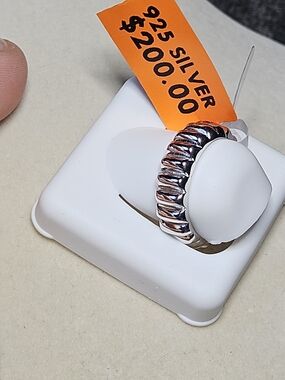 Sterling Silver Ribbed Band Ring
